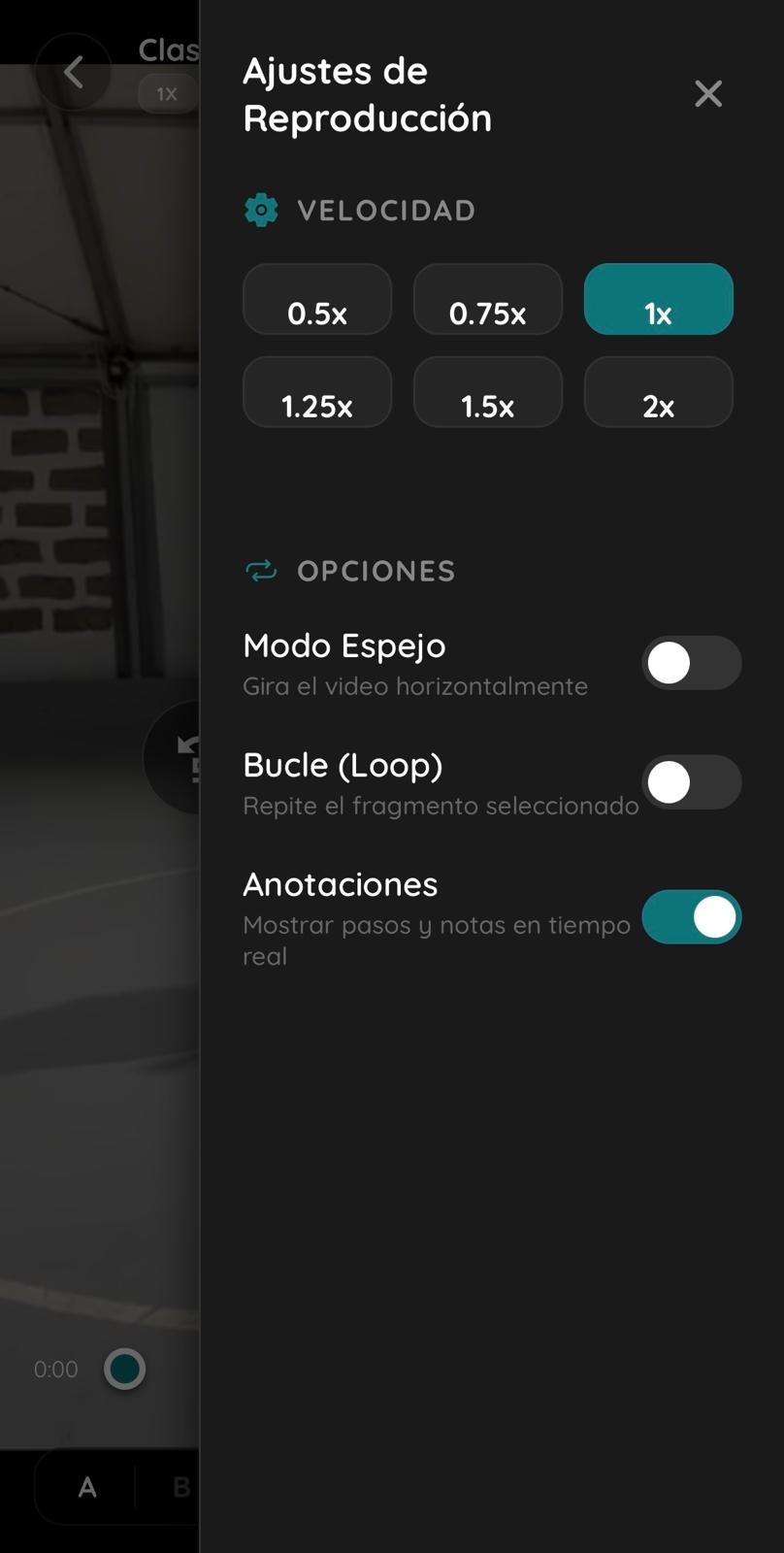 Reproductor inteligente de Redance con control de velocidad y bucles